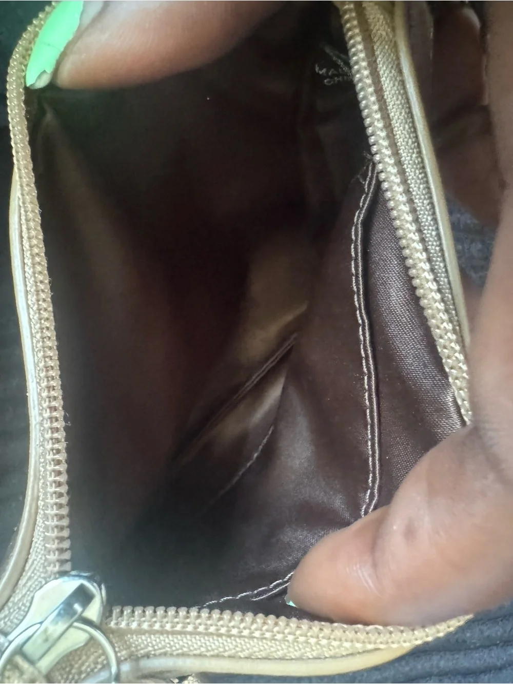 Coach Metallic Gold Perforated Wristlet